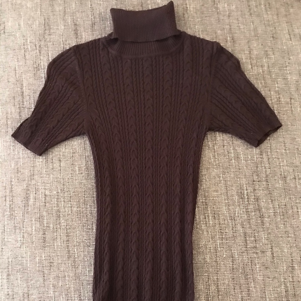 BCBG Maxazria brown cable knit sweater
